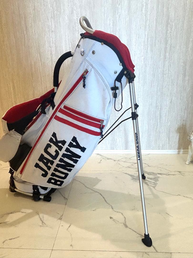 JACK BUNNY キャディバッグ グレー/レッド