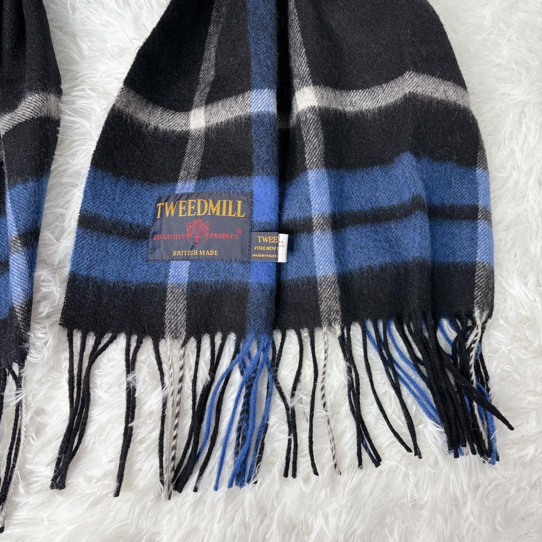 【美品】TWEEDMILL カレドニア・チェック マフラー　ストール　英国製