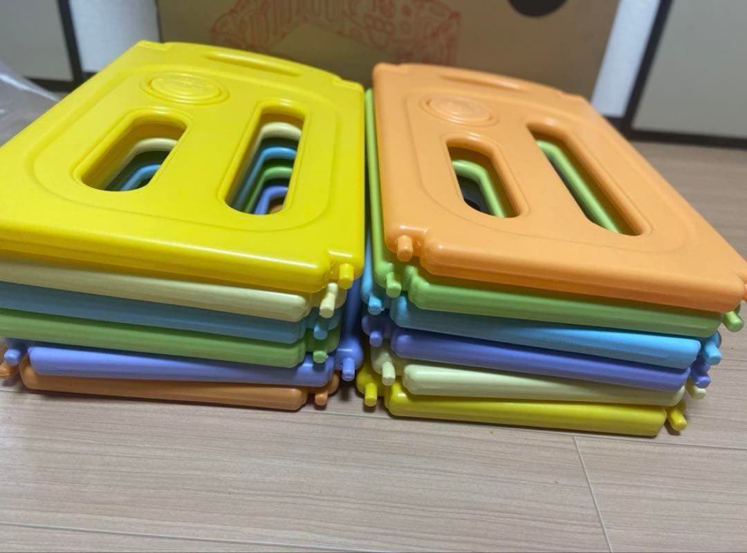 UBRAVOO ベビーサークル キッズランド レインボーカラー 14枚セット