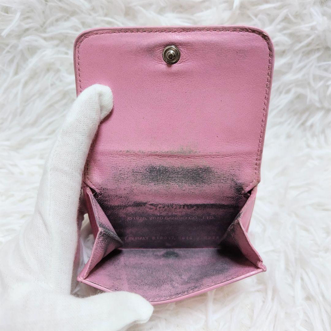 激レア美品✨バレンシアガ◇サンリオキティコラボ三つ折り財布　シルバー金具ピンク