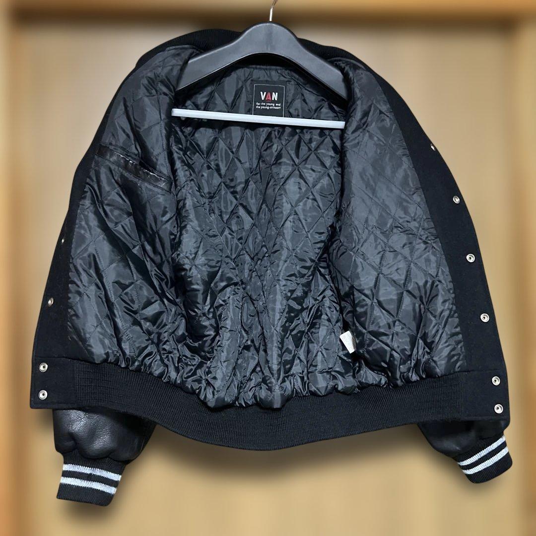 特*し様 VAN JAC スタジアムジャンパー　袖皮　ブラック　Mサイズ