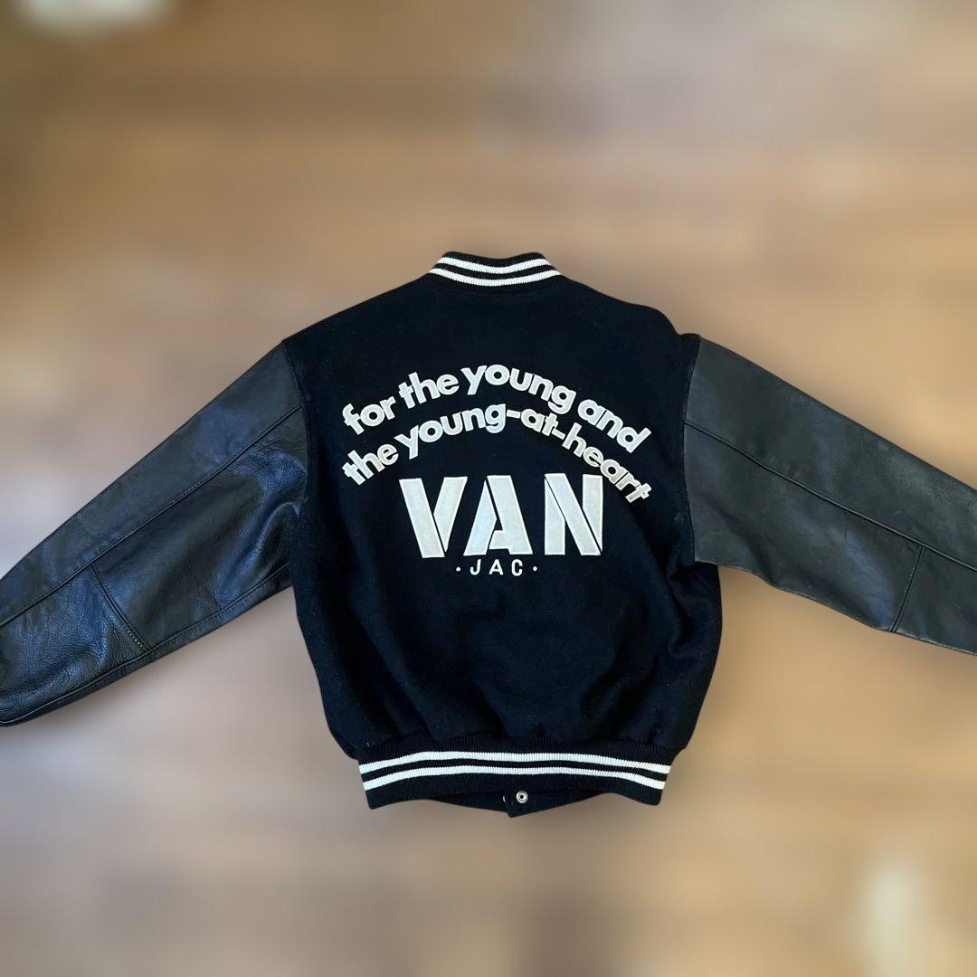 特*し様 VAN JAC スタジアムジャンパー　袖皮　ブラック　Mサイズ