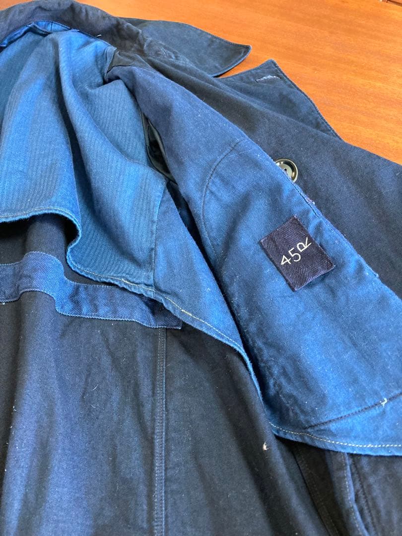 45R 藍納戸麦サテンのAKIYAコート