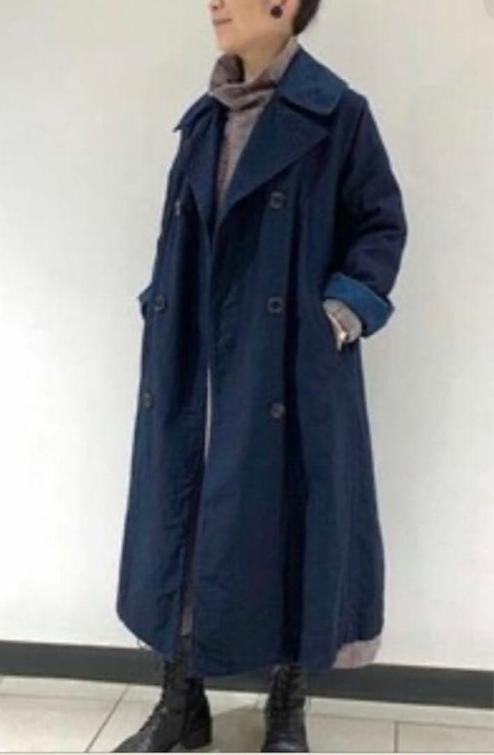 45R 藍納戸麦サテンのAKIYAコート