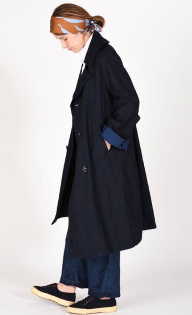 45R 藍納戸麦サテンのAKIYAコート