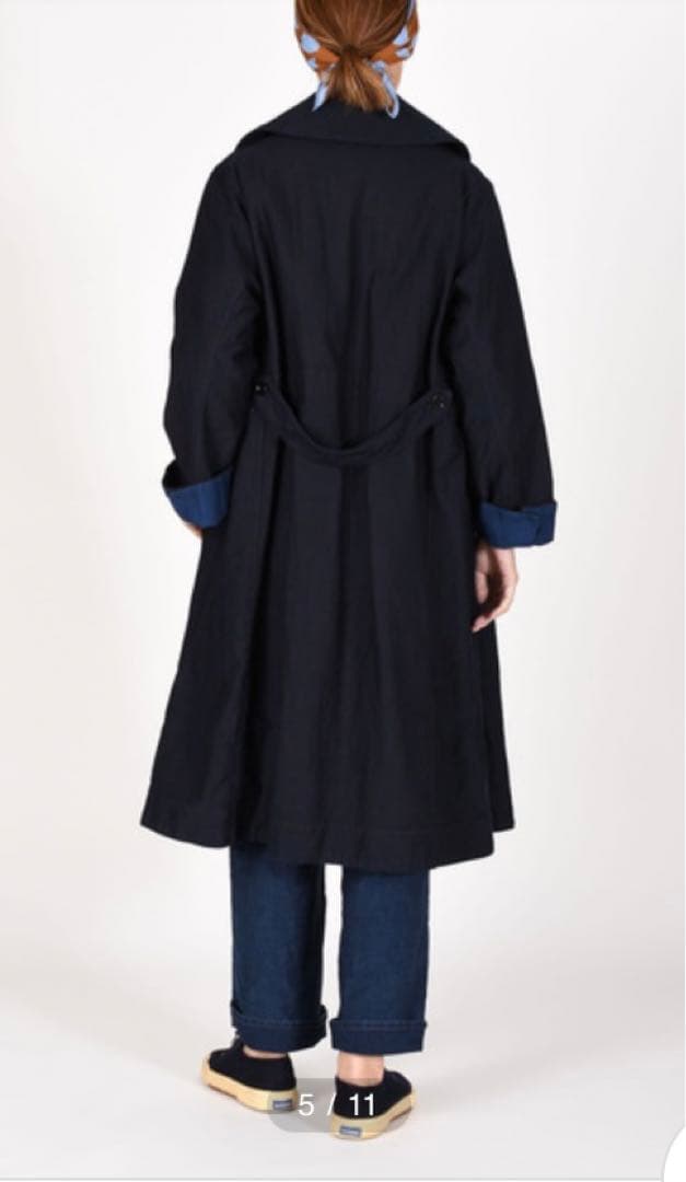 45R 藍納戸麦サテンのAKIYAコート