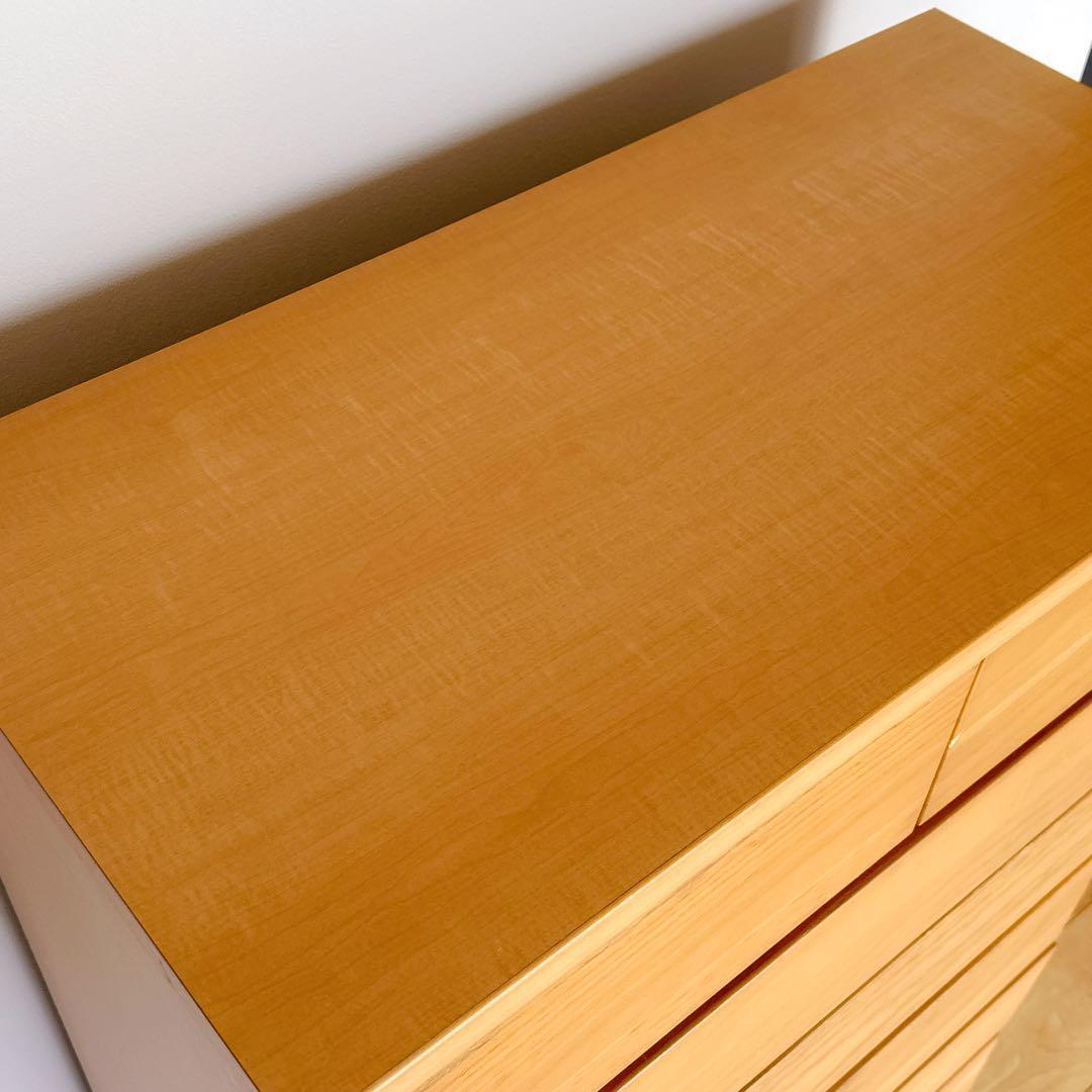 【格安】ニトリ タンス 6段 幅80cm ライトベージュ 収納棚 レール付き