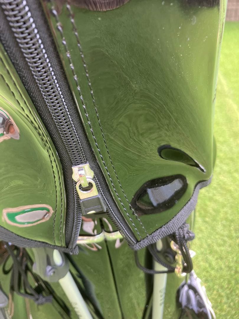 SYB ゴルフキャディーバック黒 シルバー　エナメル素材