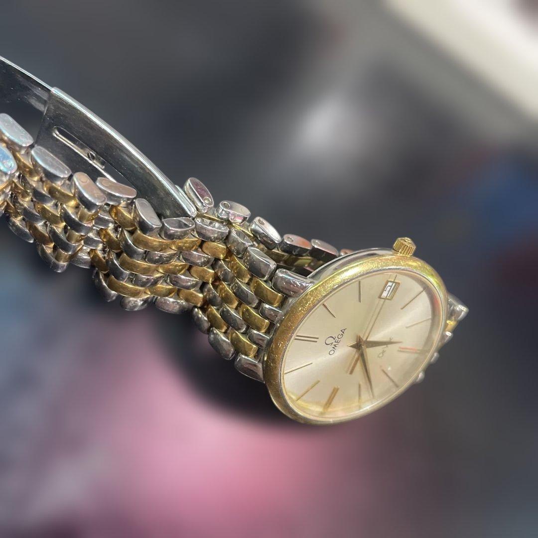 稼働品　OMEGA クォーツ腕時計 ゴールド/シルバー　レディース　オメガ