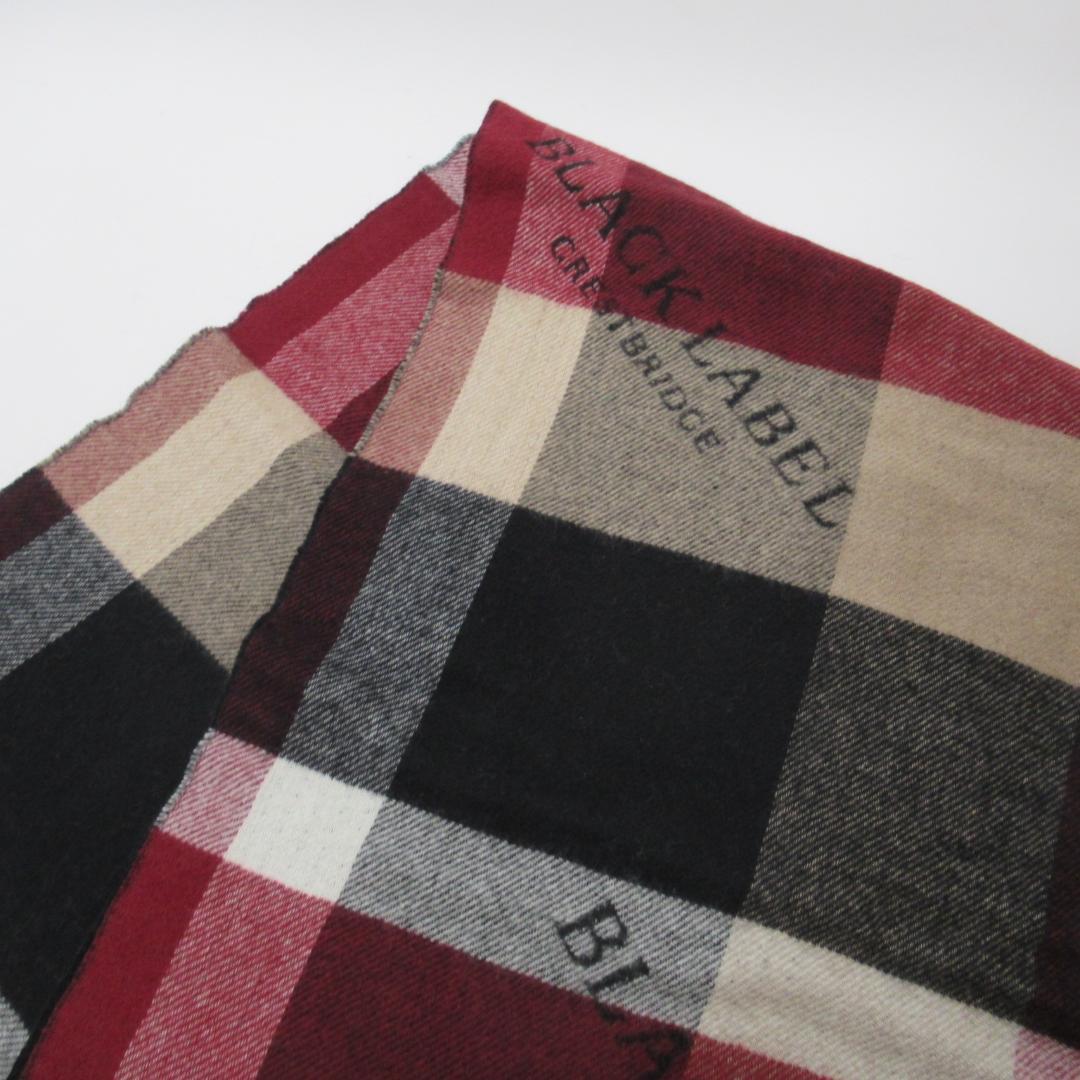 ブラックレーベルクレストブリッジ 新品 ロゴジャカードカシミヤマフラー