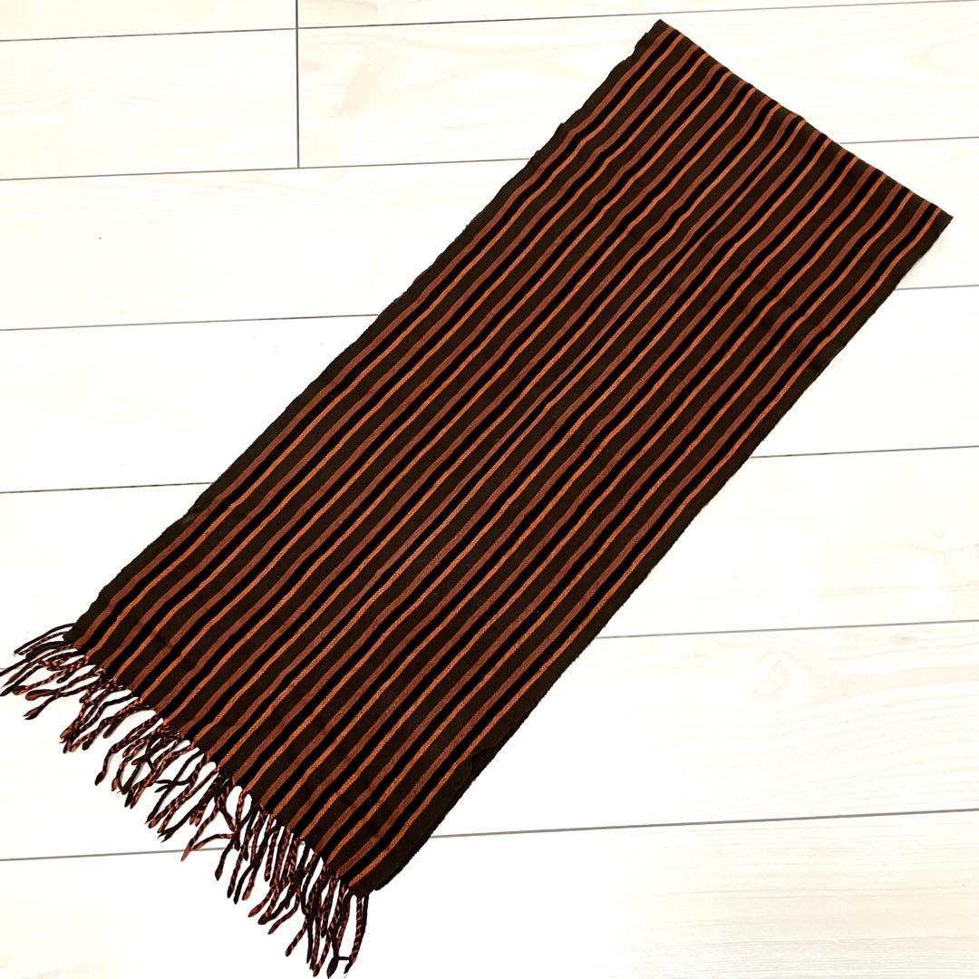 【美品】ルイヴィトン　マフラー　ウール　カシミヤ　ストライプ　ロゴ