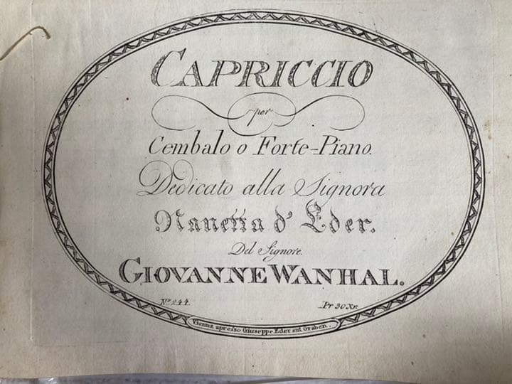 ヴァンハル：ピアノのためのカプリッチオ ハ長調W.XIII：18