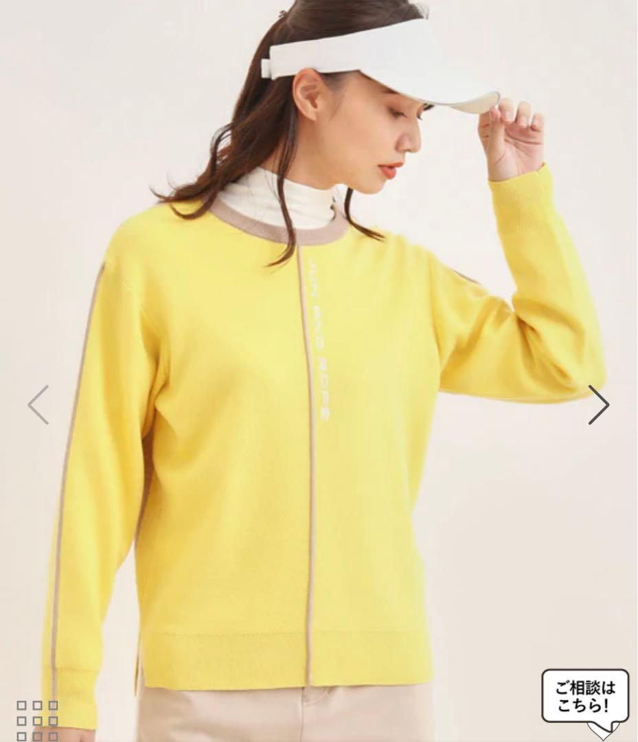 JUN & ROPE レディース バイカラー 長袖 ニット イエロー ベージュ