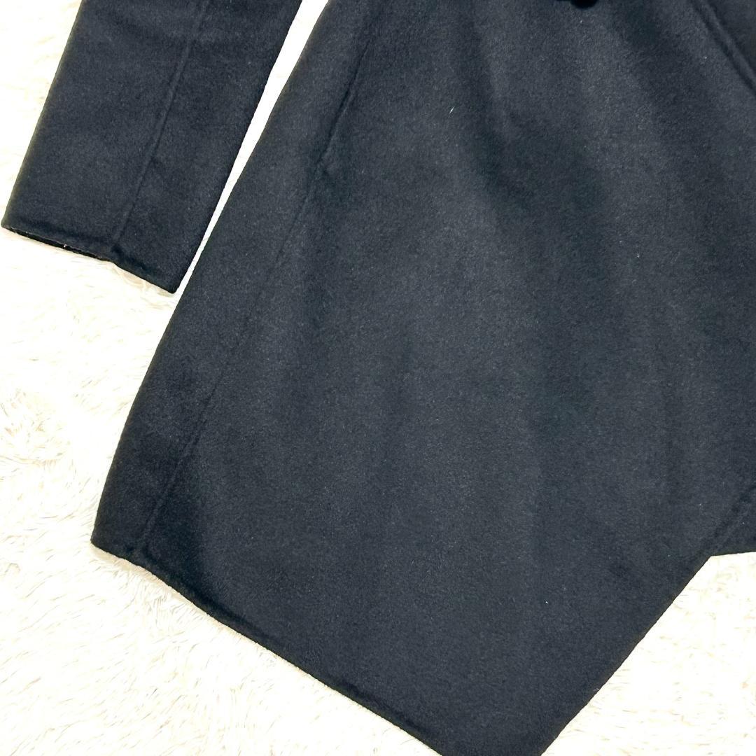 クロエ　コート　カシミヤ混　アシンメトリー　L　黒　トレンチコート　レディース