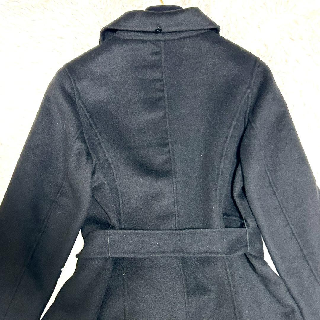 クロエ　コート　カシミヤ混　アシンメトリー　L　黒　トレンチコート　レディース