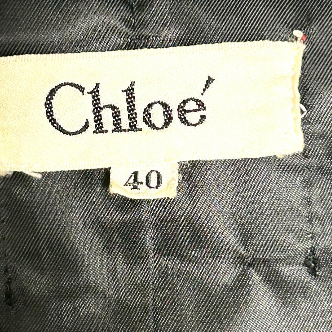 クロエ　コート　カシミヤ混　アシンメトリー　L　黒　トレンチコート　レディース