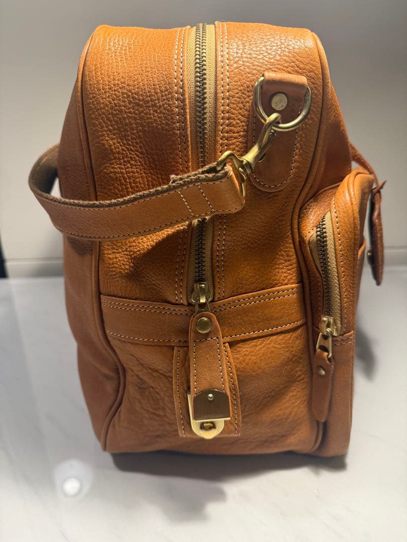 PORTER × CASTER レザー ブリーフバッグ キャメル 本革 鍵付き