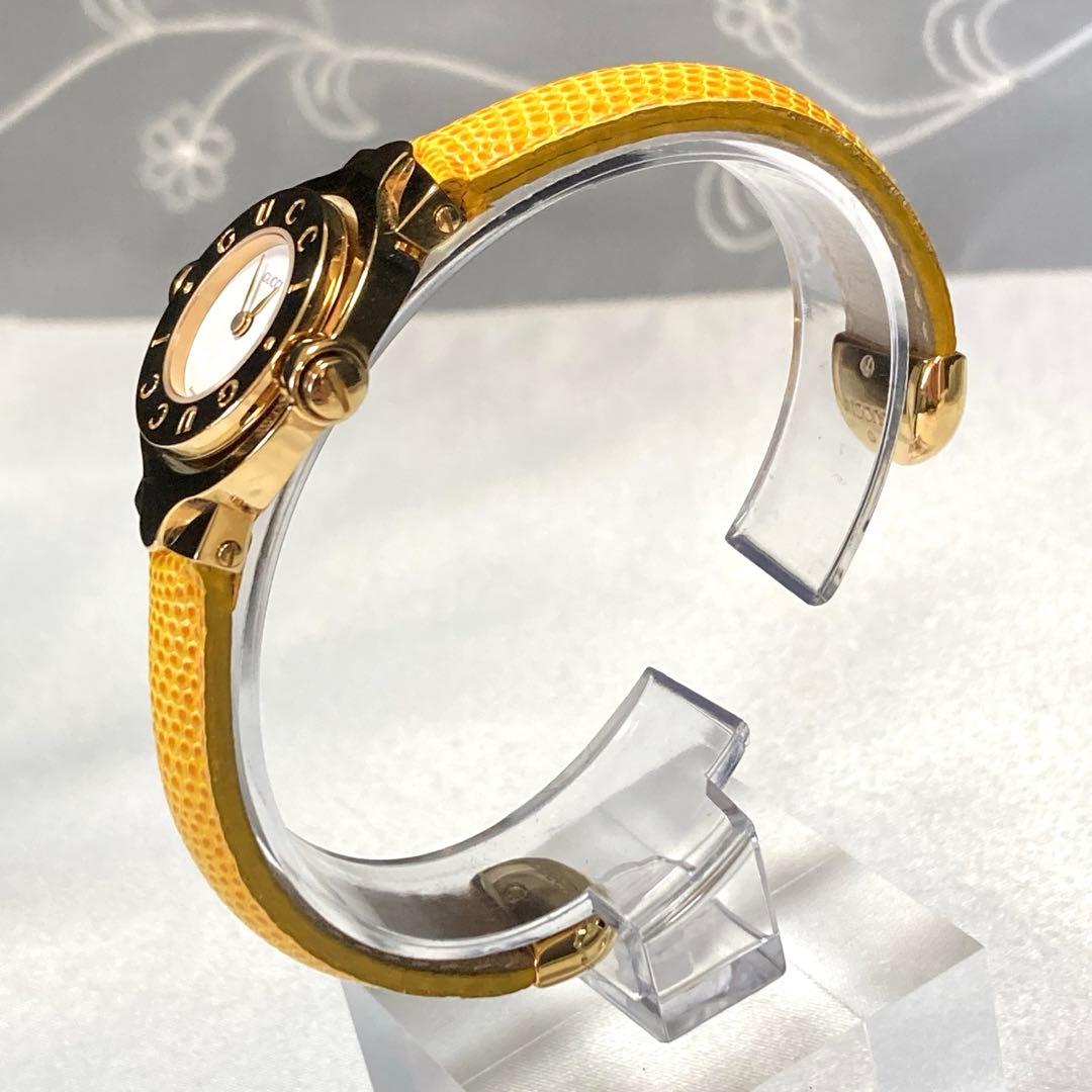 【新品電池/稼働/美品】グッチ 6600L ターンフェイス バングル 腕時計