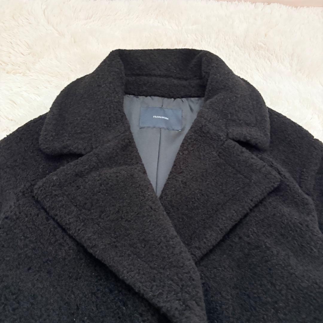 23AW✨定価4.8万✨フレームワーク　WOOLブレンドボアコート　ロングコート