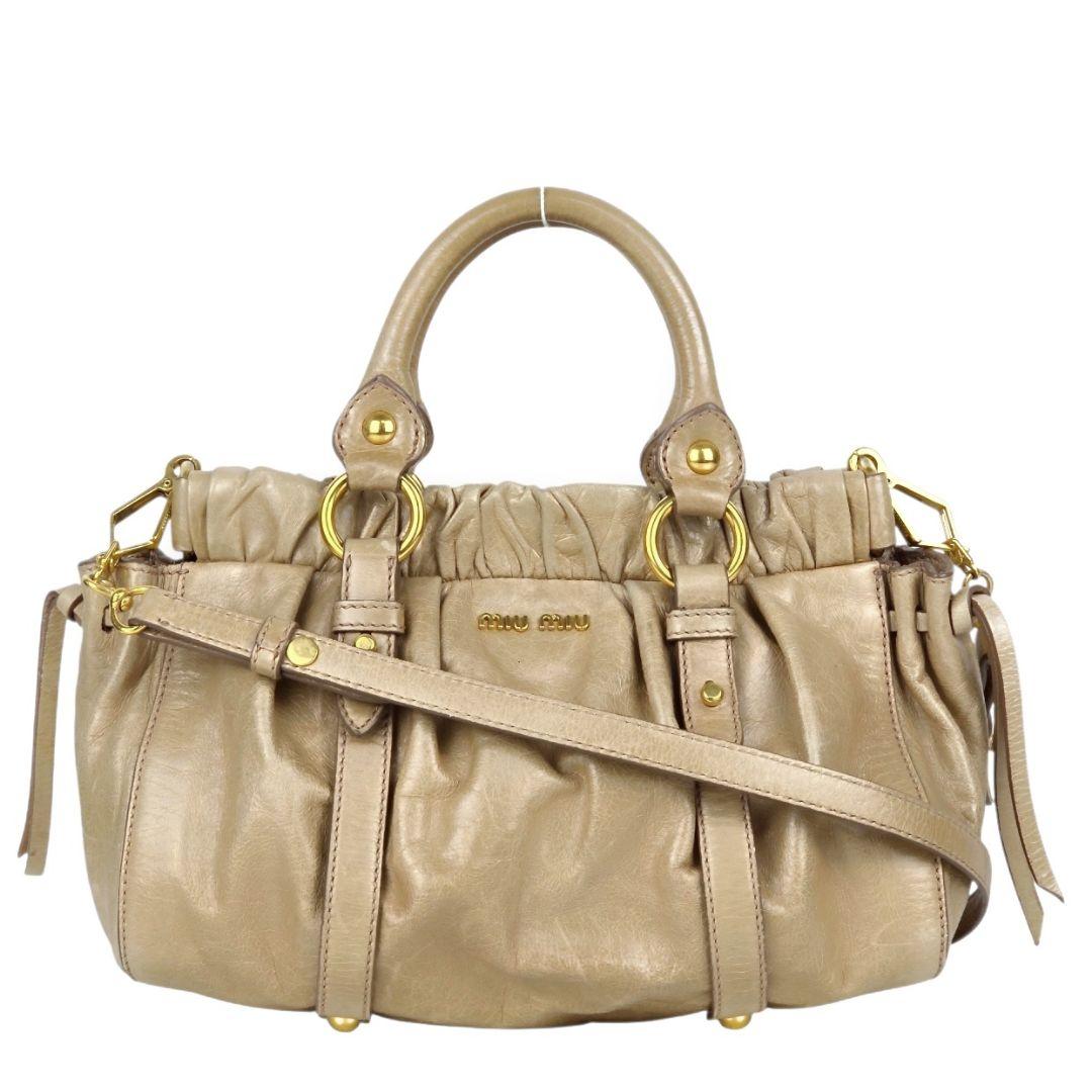 美品 ミュウミュウ ヴィテッロ ルクス リボン ハンドバッグ ショルダーバッグ