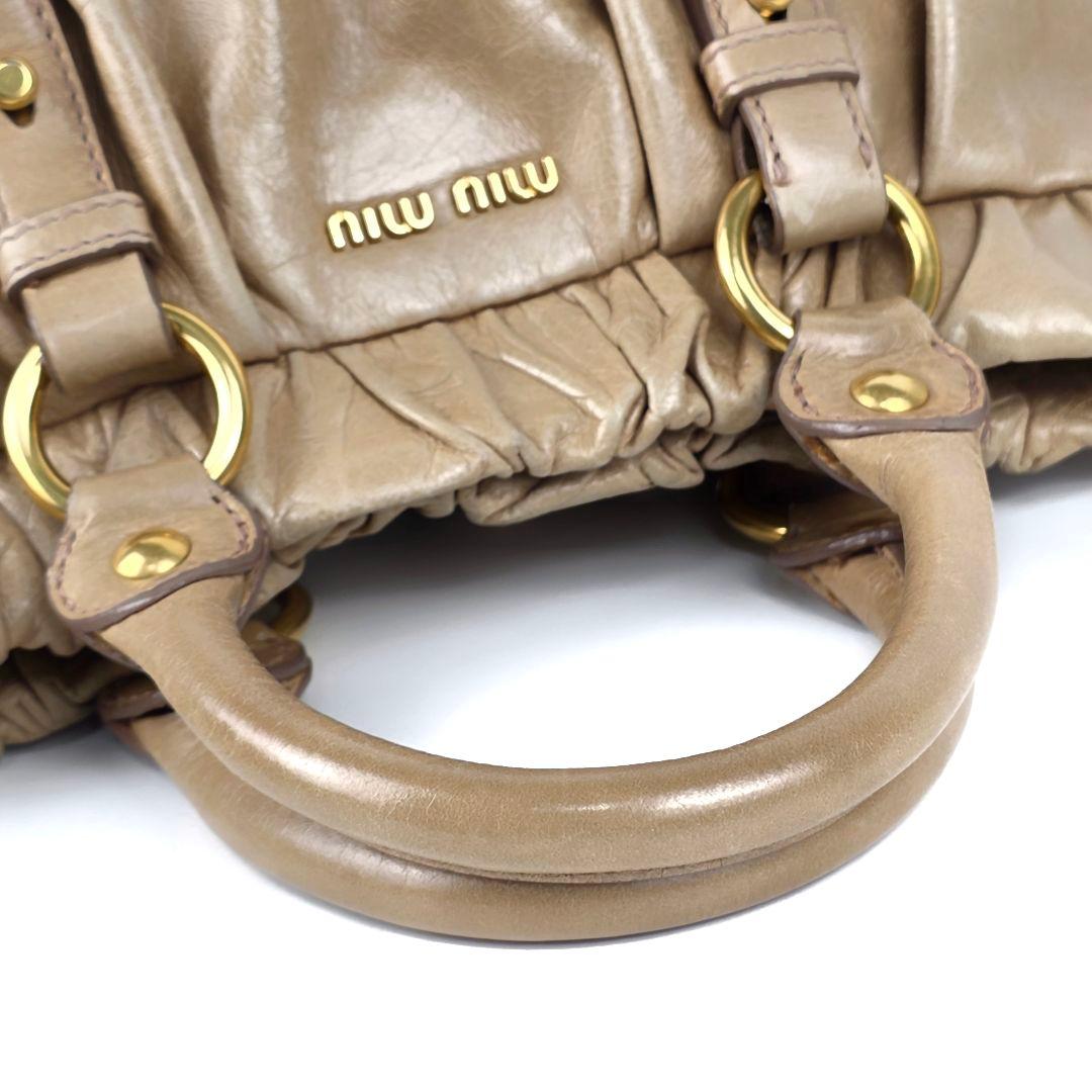 美品 ミュウミュウ ヴィテッロ ルクス リボン ハンドバッグ ショルダーバッグ