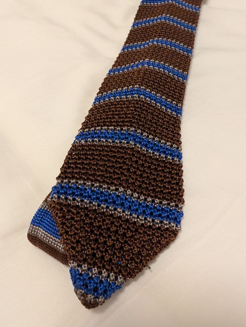 Liverano & Liverano リベラーノ ニットタイ（ブラウンブルー）