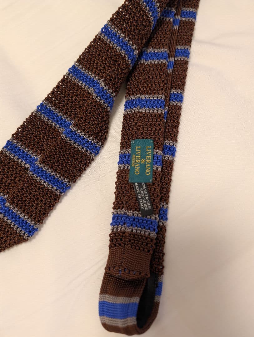 Liverano & Liverano リベラーノ ニットタイ（ブラウンブルー）