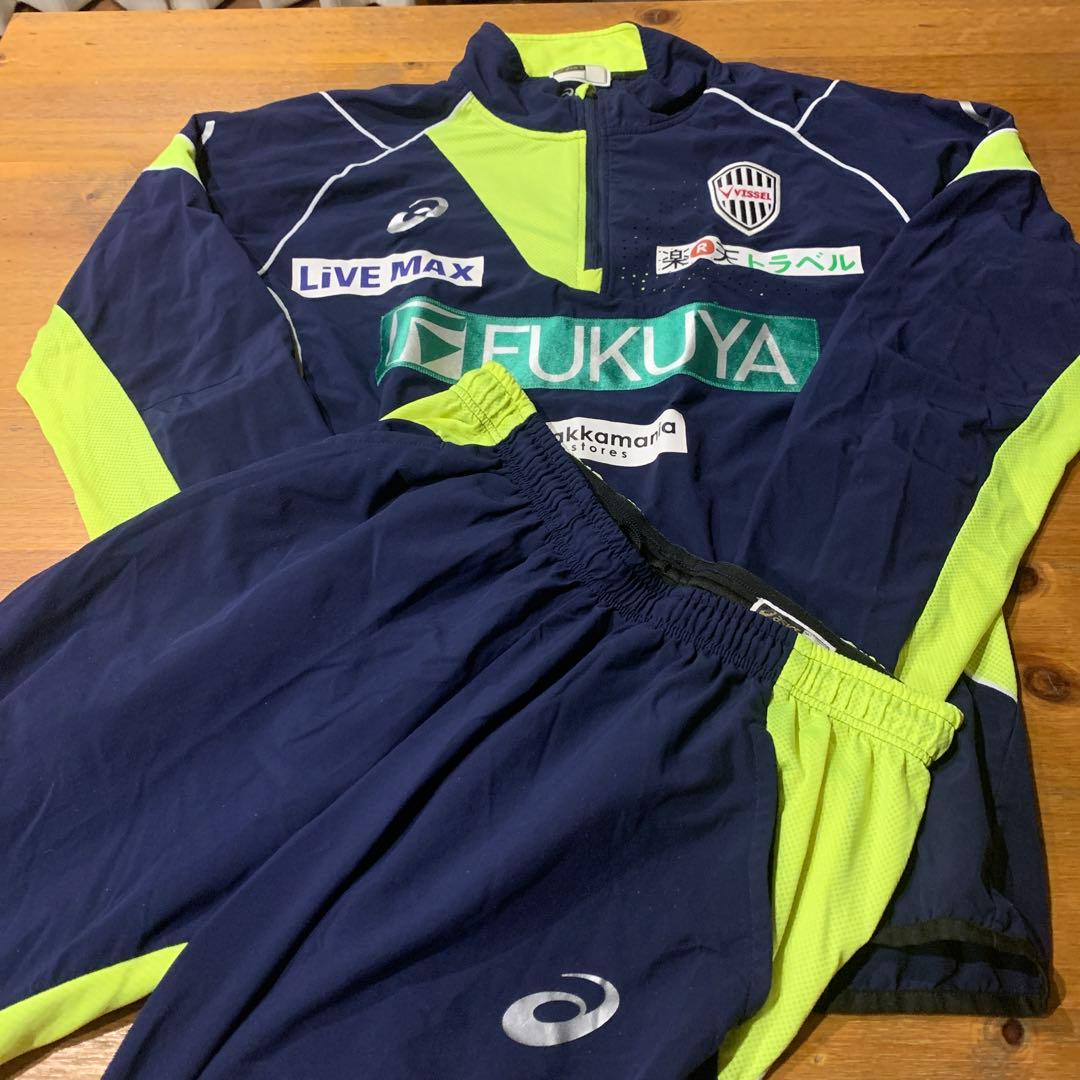 asics ヴィッセル神戸 ピステ・ウィンドブレーカー ネイビー/ライム