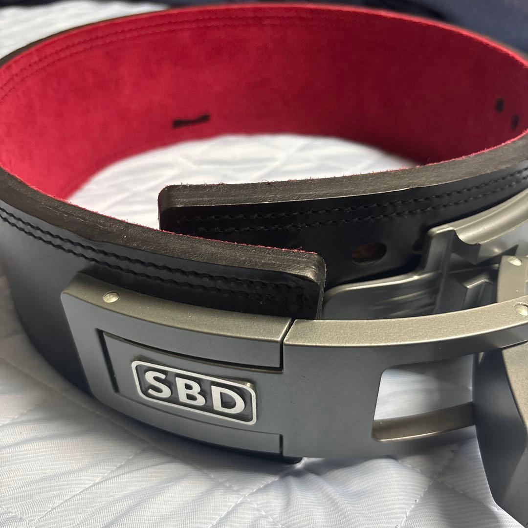 SBD レザー ベルト 黒 赤