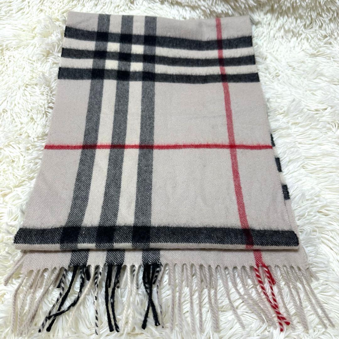 現行タグ　バーバリー　カシミヤ100マフラー メガチェック大判
