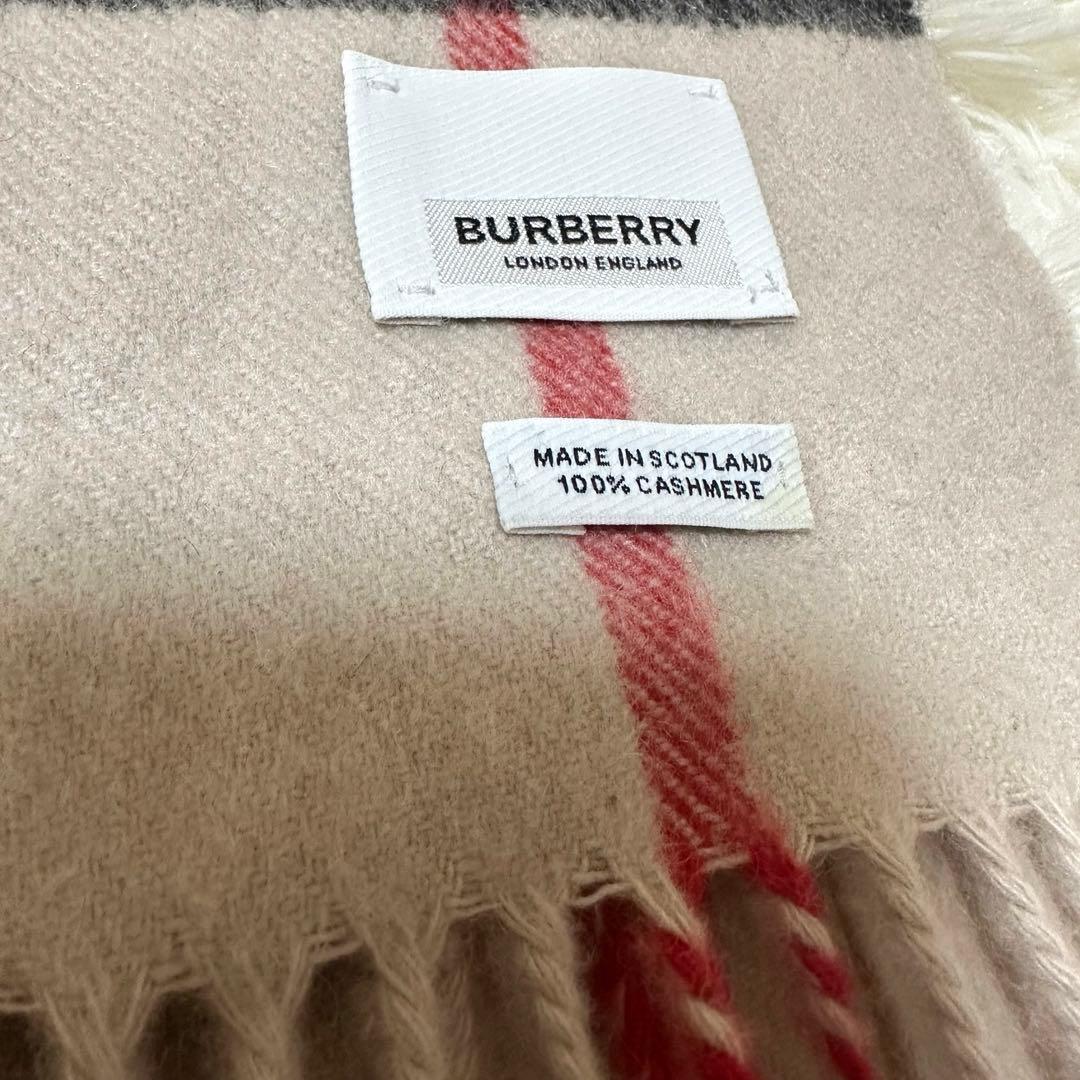 現行タグ　バーバリー　カシミヤ100マフラー メガチェック大判
