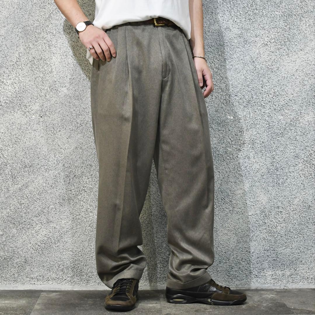古着 LEVI’S SLATES 3タック とろみ スラックス ワイドパンツ