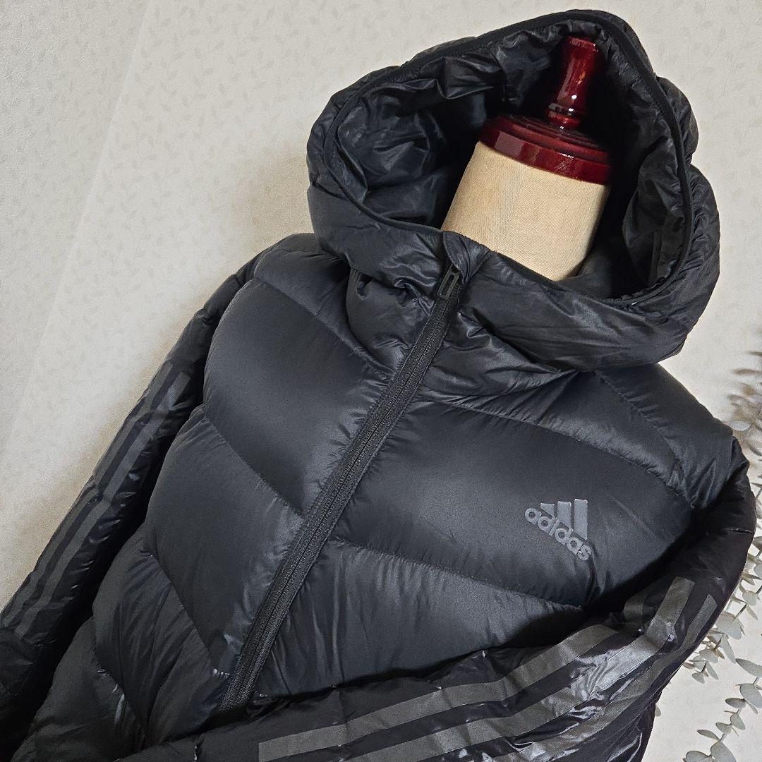 美品　adidas　ベンチコート　l　ダウンコート　ブラック　L　軽量　黒