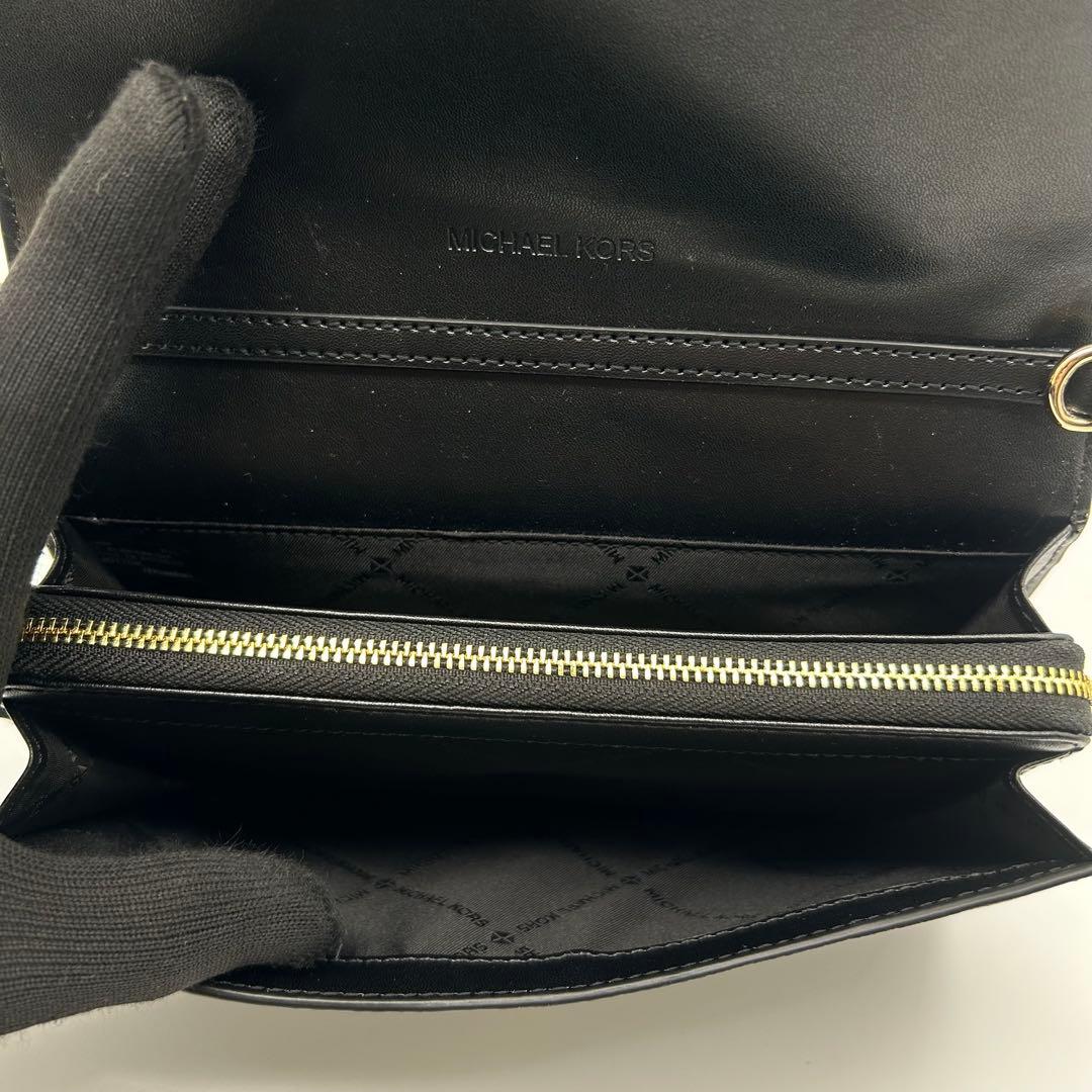 未使用級　マイケルコース　ショルダーウォレット　バッグ　財布　レザー　斜め掛け◎