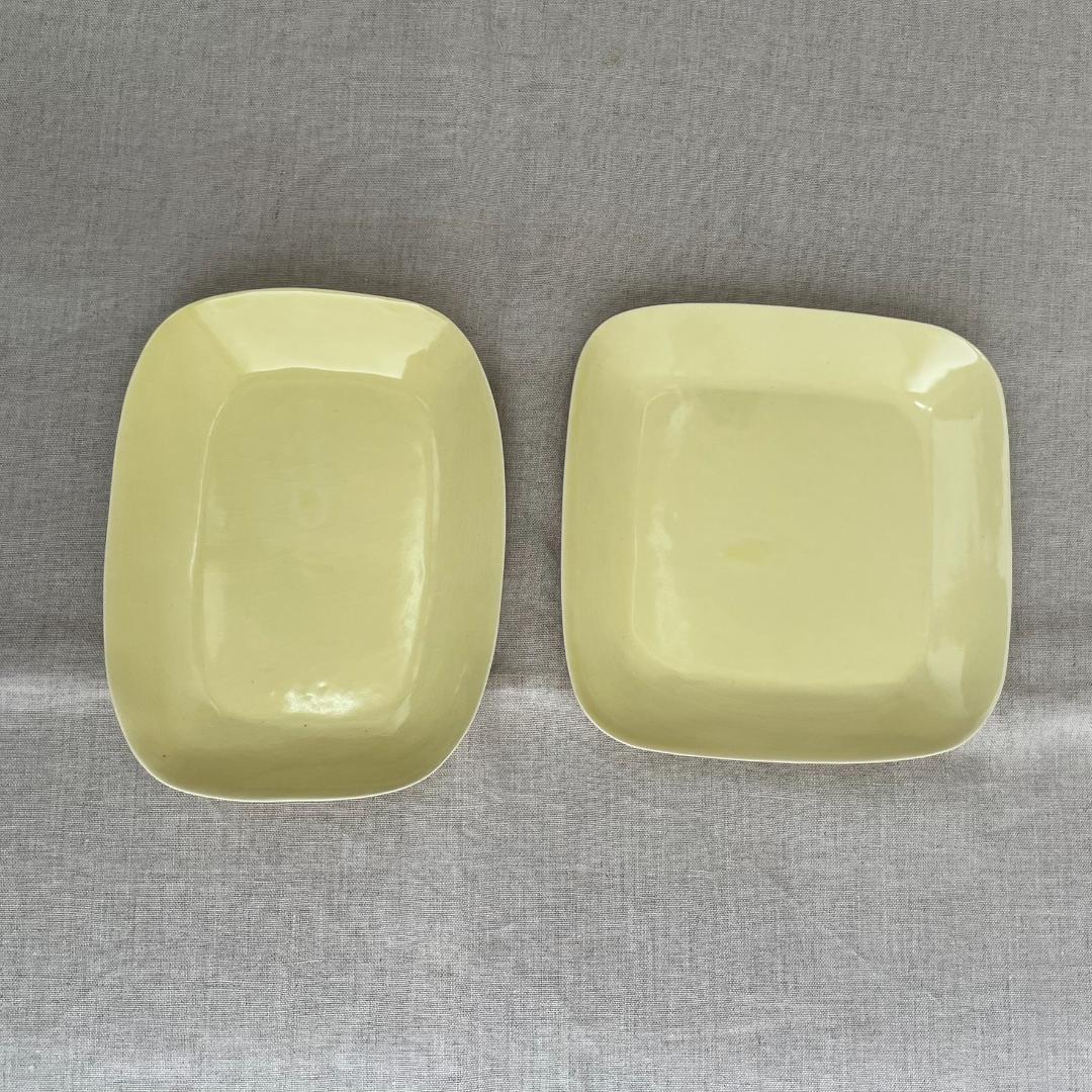 井山三希子　プレート　イエロー　長方形　正方形　2枚セット