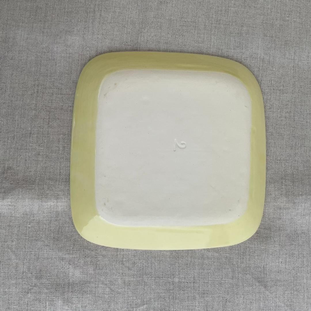 井山三希子　プレート　イエロー　長方形　正方形　2枚セット