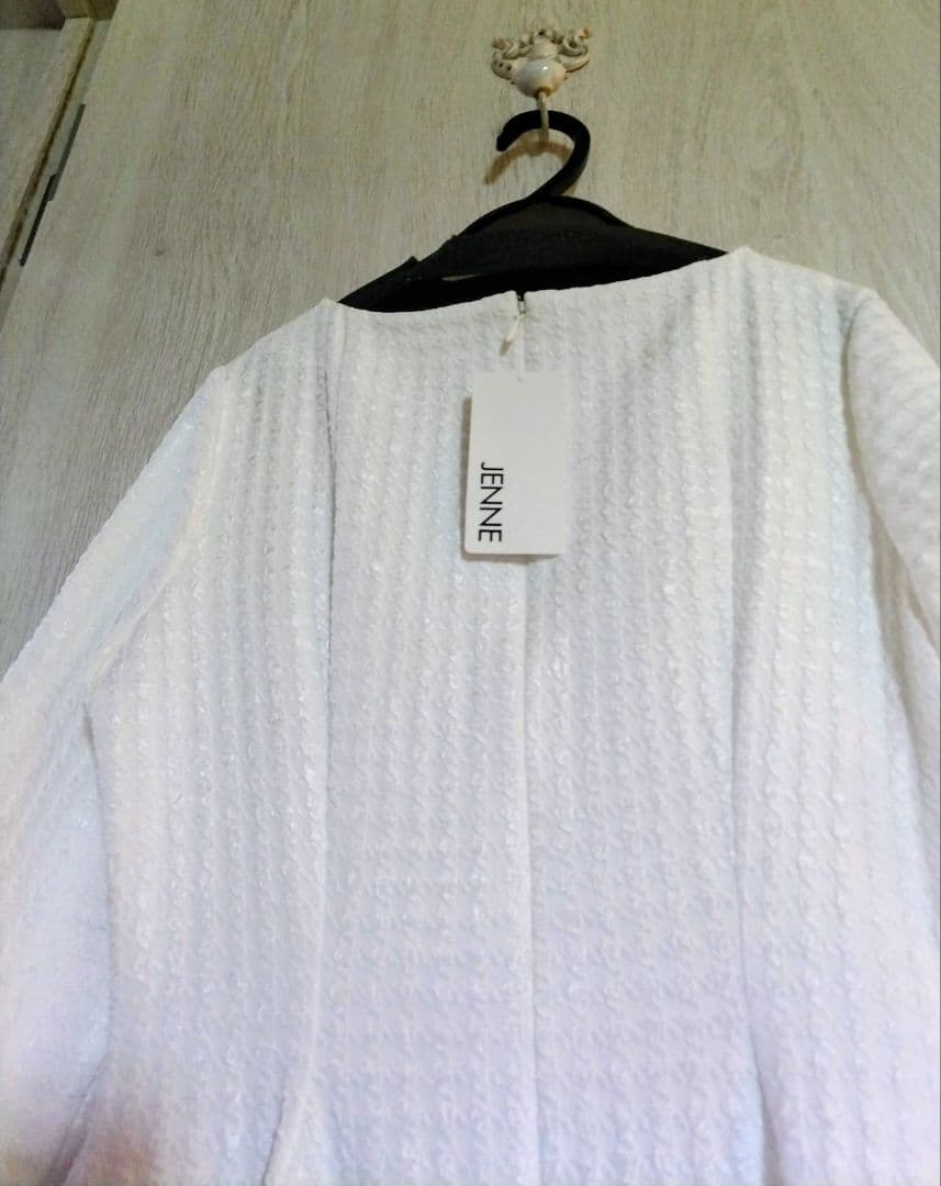 Mサイズ【新品タグ付き】JENNE 千鳥立体フレアーロングドレス