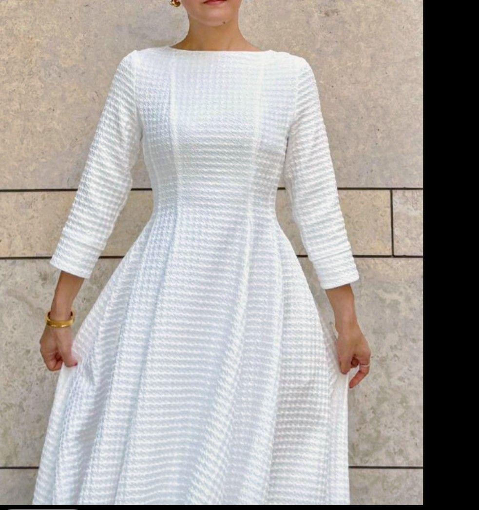 Mサイズ【新品タグ付き】JENNE 千鳥立体フレアーロングドレス