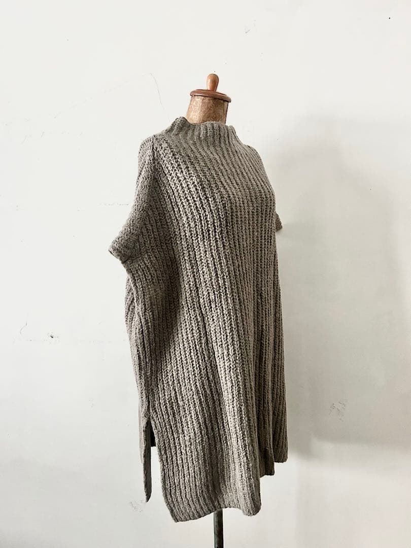 【未使用】evameva　alpaca wool aze vest　モカグレー
