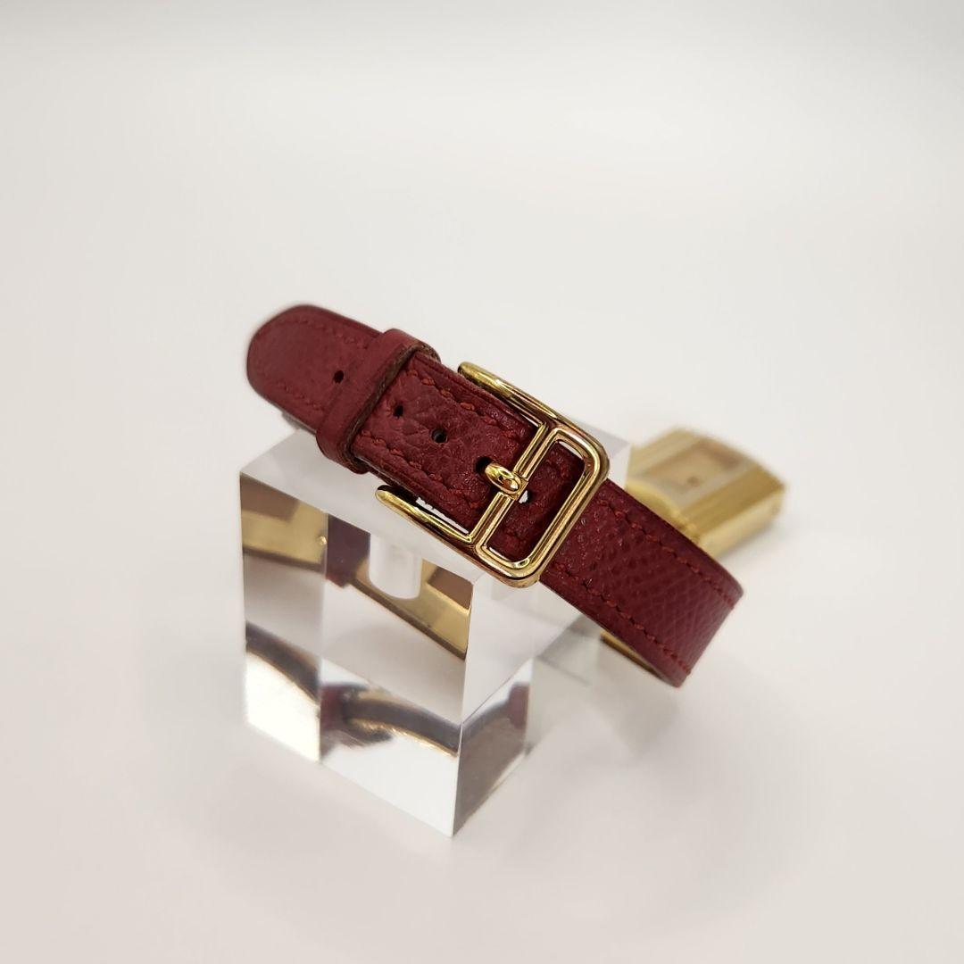 OH済/HERMES エルメス ケリーウォッチ ボルドー × ゴールド