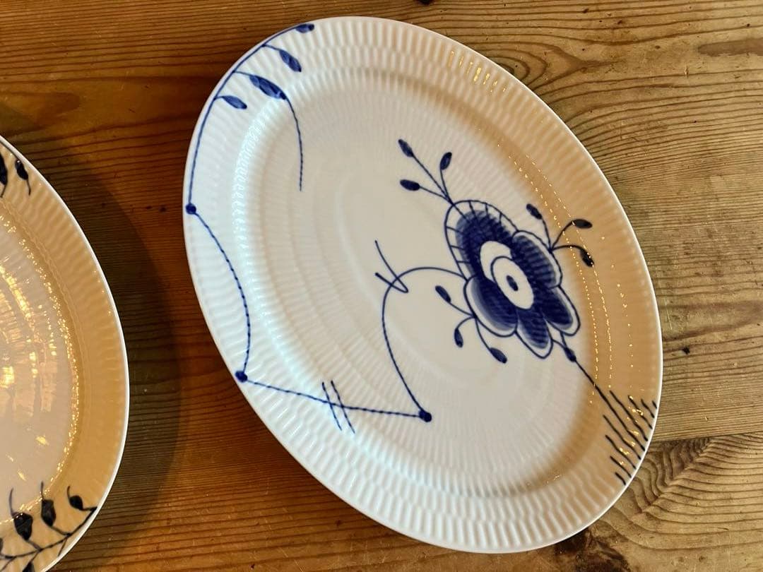 ロイヤルコペンハーゲンブルーフルーテッド メガ 28オーバルディッシュ×2