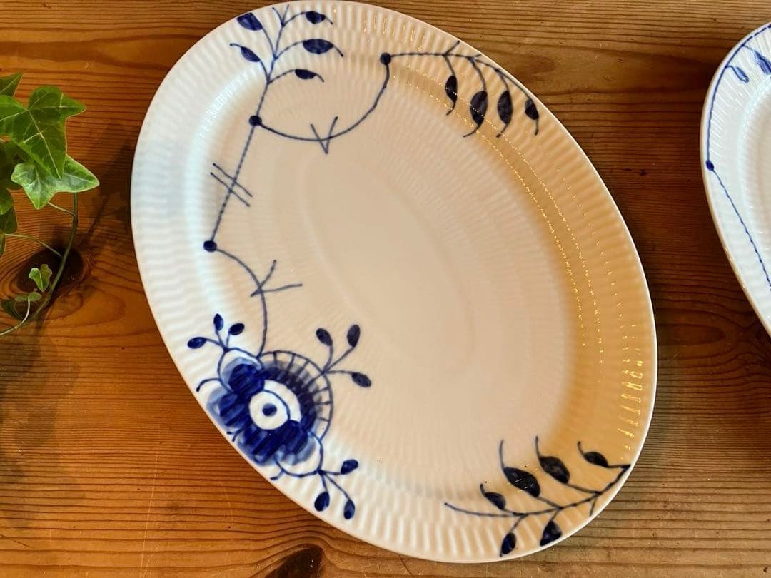 ロイヤルコペンハーゲンブルーフルーテッド メガ 28オーバルディッシュ×2