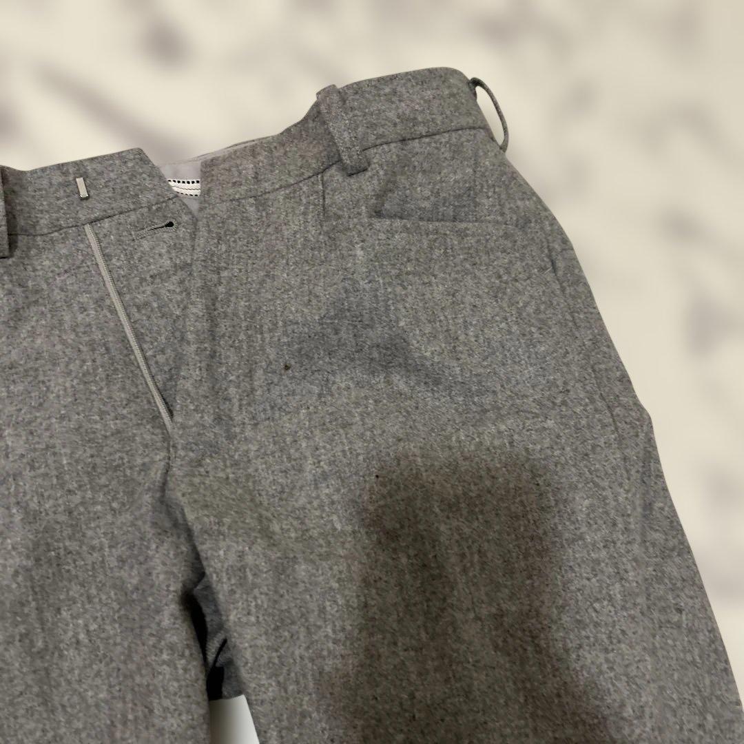 美品細身グレー イタリア製生地フルオーダースーツ ジャケット パンツ ベスト