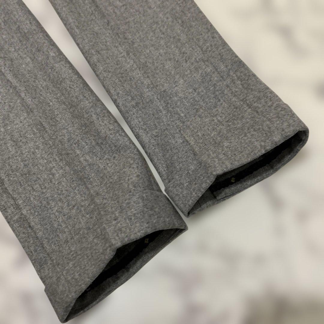 美品細身グレー イタリア製生地フルオーダースーツ ジャケット パンツ ベスト