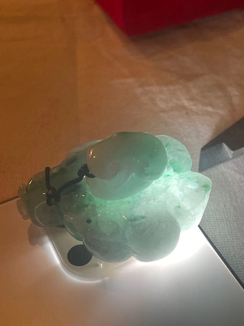 天然翡翠の茶壺 置物 きゅうす