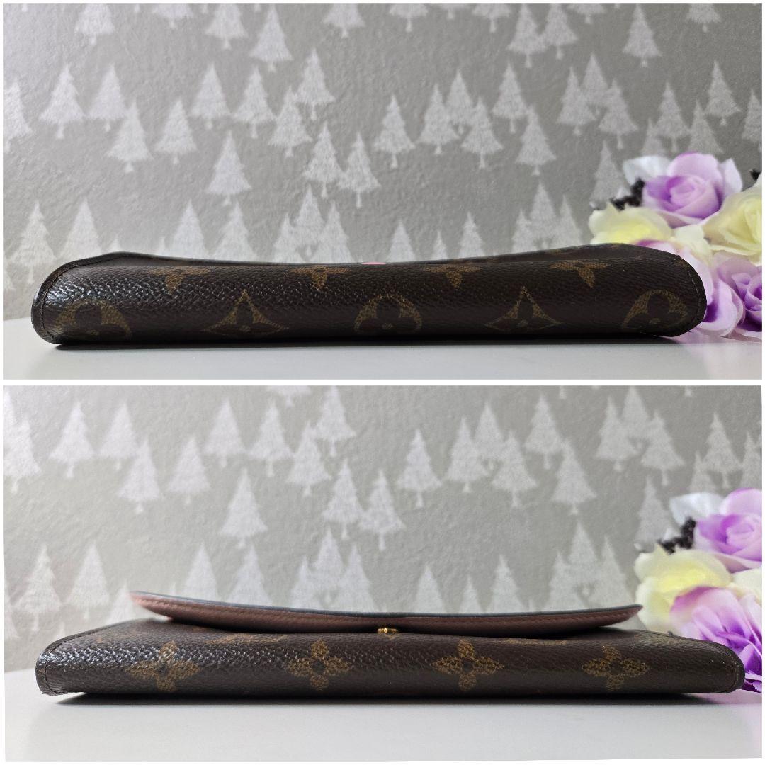 ルイヴィトン ポルトフォイユ エミリー ピンク モノグラム ブラウン 長財布