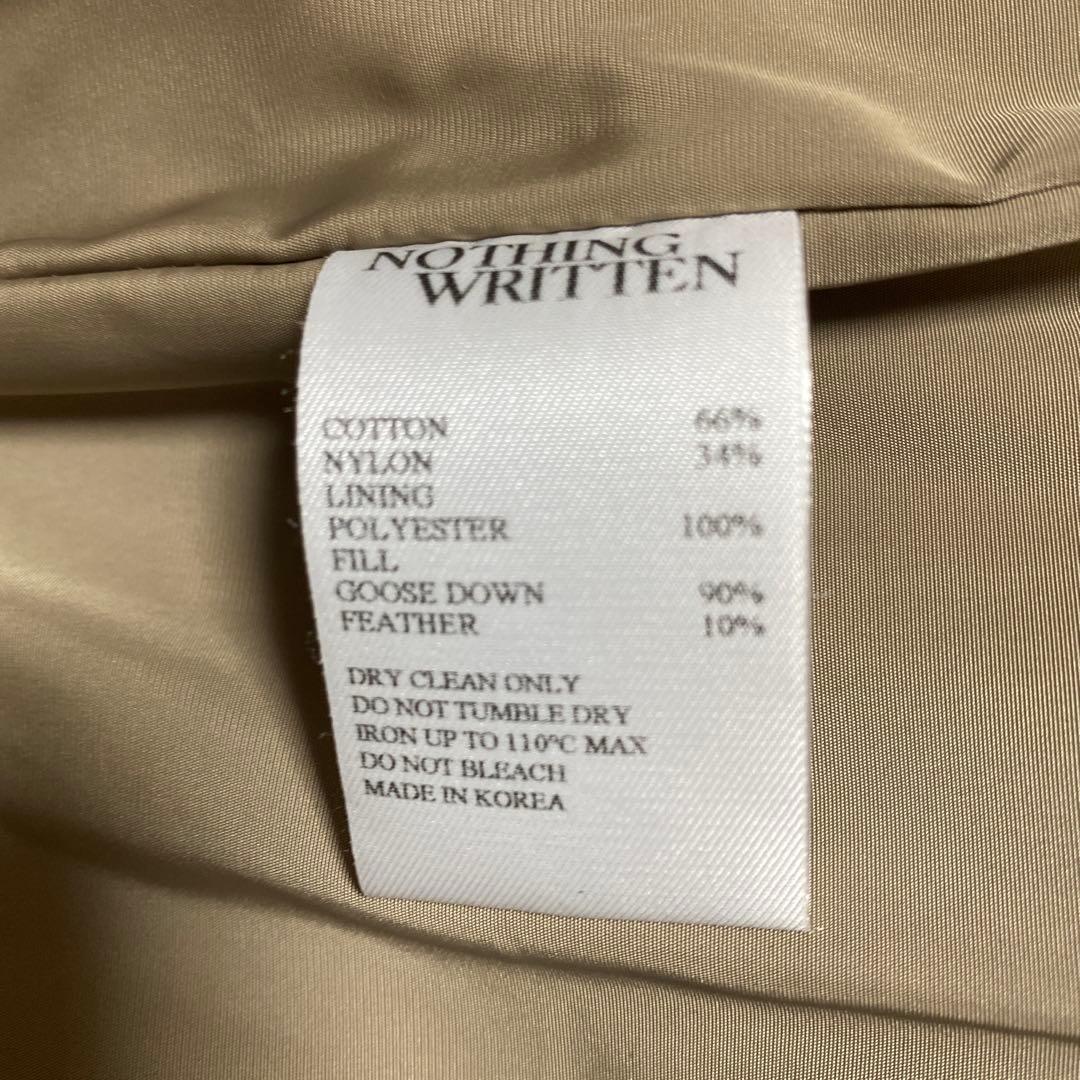 Nothing written ダウン　ベスト