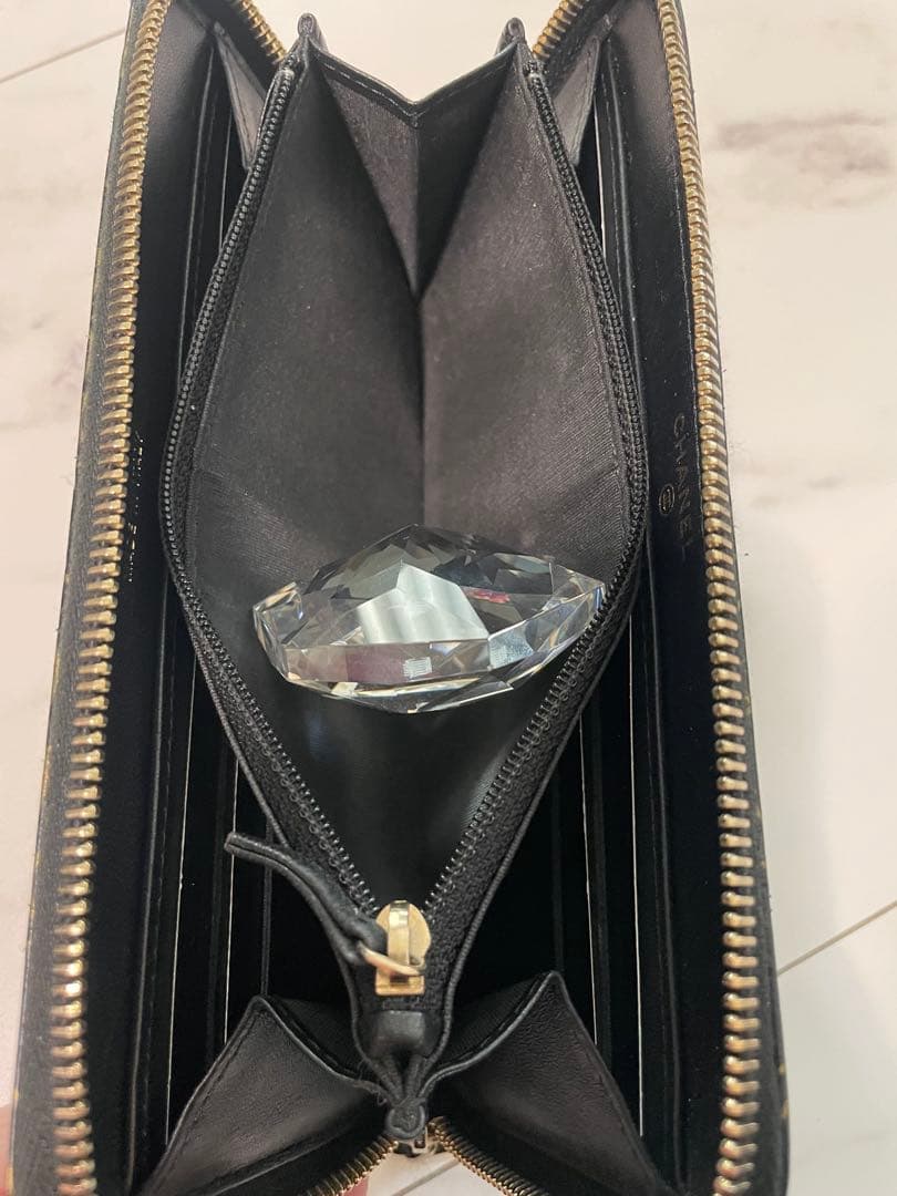 美品　CHANEL カメリア　長財布