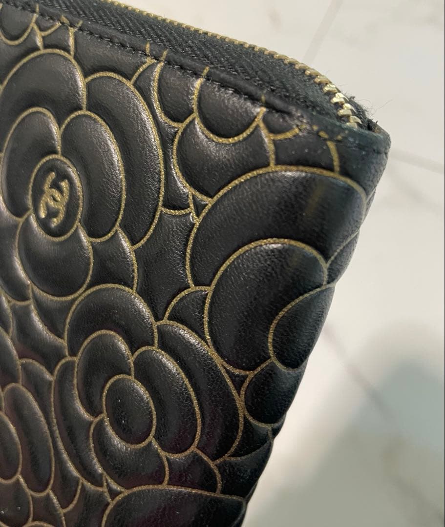 美品　CHANEL カメリア　長財布