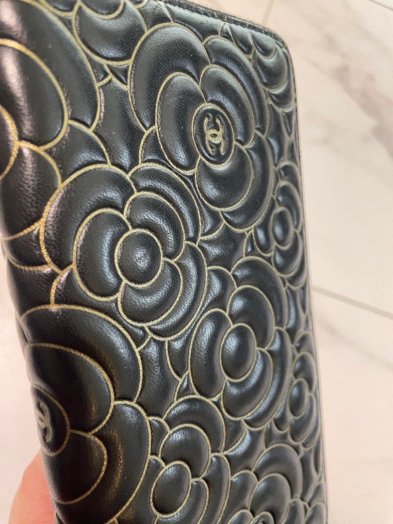 美品　CHANEL カメリア　長財布